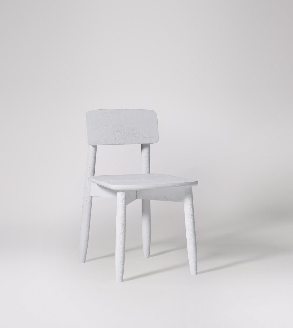 Rota Solid Wood Dining Chair in Sandblasted White Finish