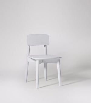 Rota Solid Wood Dining Chair in Sandblasted White Finish