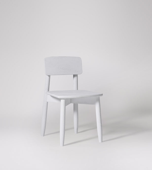 Rota Solid Wood Dining Chair in Sandblasted White Finish