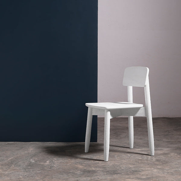 Rota Solid Wood Dining Chair in Sandblasted White Finish