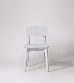 Rota Solid Wood Dining Chair in Sandblasted White Finish