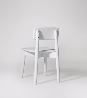 Rota Solid Wood Dining Chair in Sandblasted White Finish