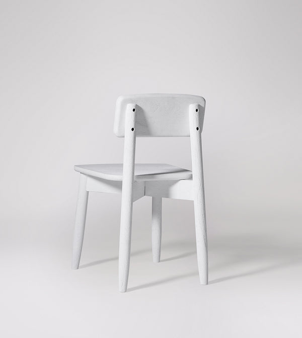 Rota Solid Wood Dining Chair in Sandblasted White Finish