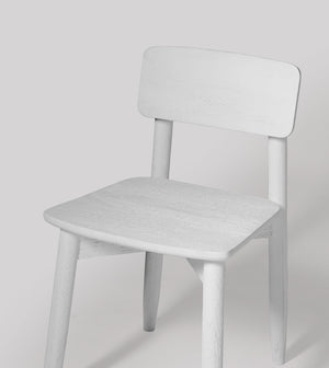 Rota Solid Wood Dining Chair in Sandblasted White Finish