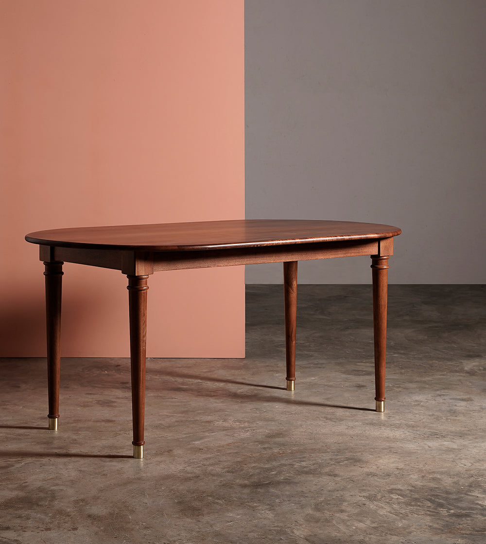 Pearn Solid Wood Dining Table in Light Brown Finish