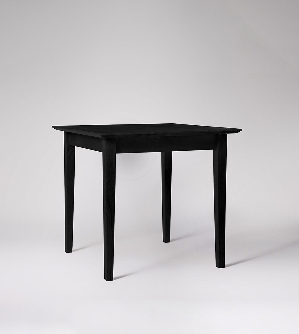 Old Ham Solid Wood Dining Table in Black Finish