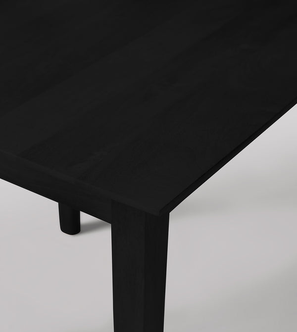 Old Ham Solid Wood Dining Table in Black Finish