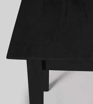 Old Ham Solid Wood Dining Table in Black Finish