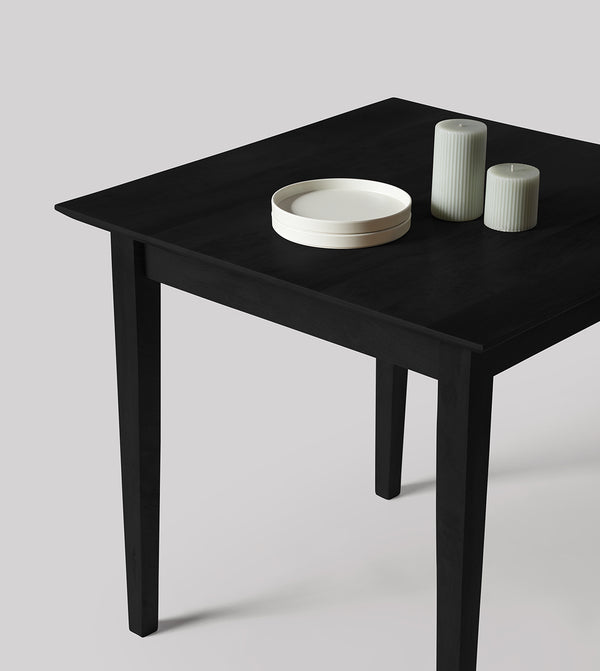 Old Ham Solid Wood Dining Table in Black Finish