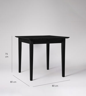 Old Ham Solid Wood Dining Table in Black Finish