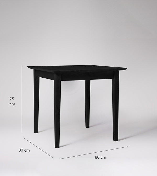 Old Ham Solid Wood Dining Table in Black Finish