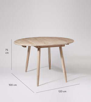 Rond way Solid Wood Dining Table in Natural Finish