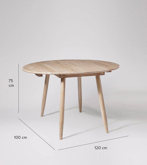 Rond way Solid Wood Dining Table in Natural Finish