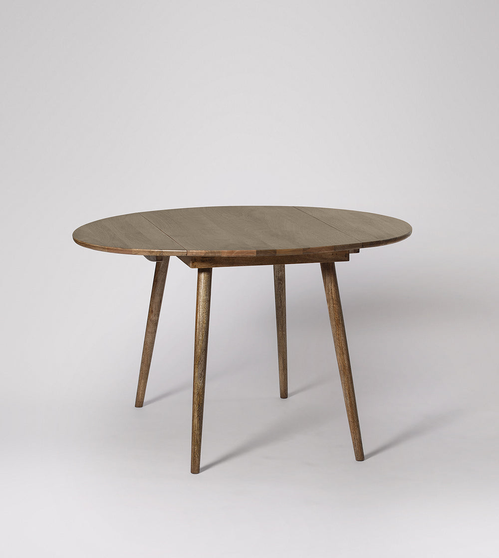 Rond way Solid Wood Dining Table in Brown Finish