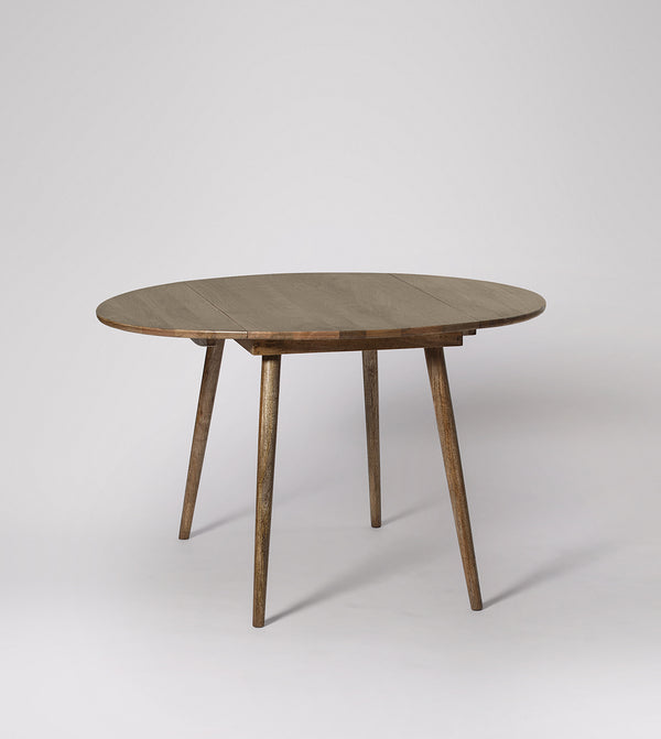Rond way Solid Wood Dining Table in Brown Finish