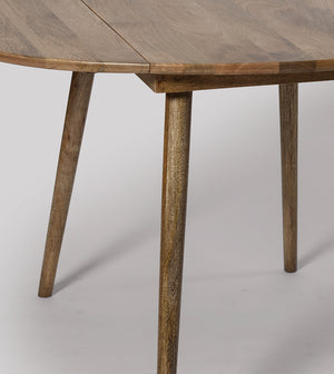 Rond way Solid Wood Dining Table in Brown Finish
