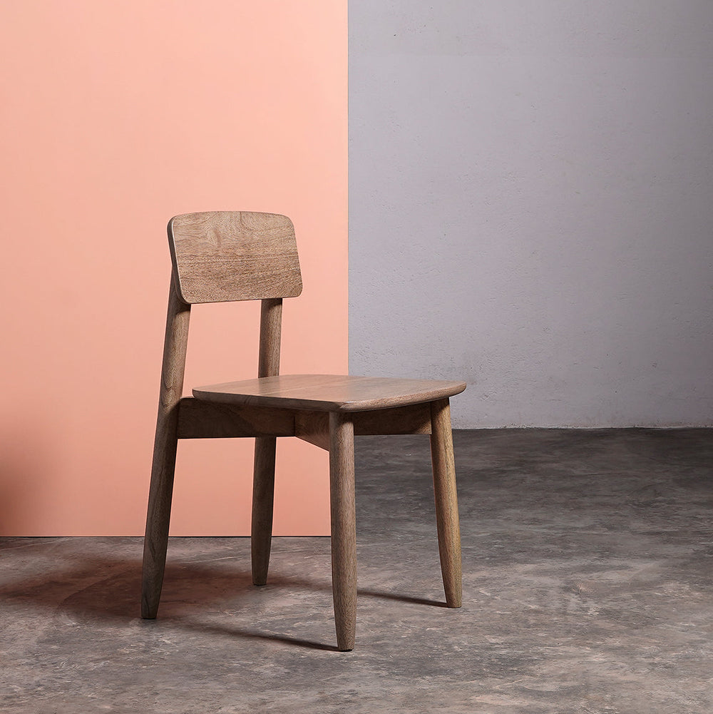 Rota Solid Wood Dining Chair in Natural Finish