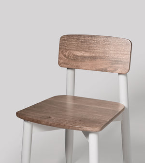 Rota Solid Wood Dining Chair in White & Natural Finish
