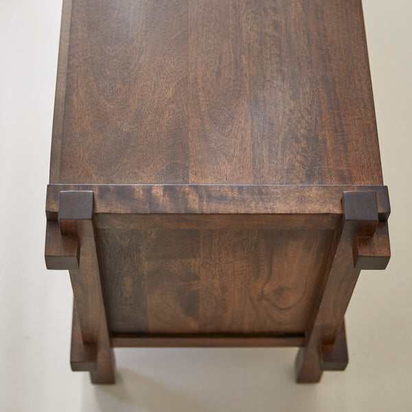 Diner Solid Mango Wood TV Unit 2 Drawer In Provincial Teak Finish