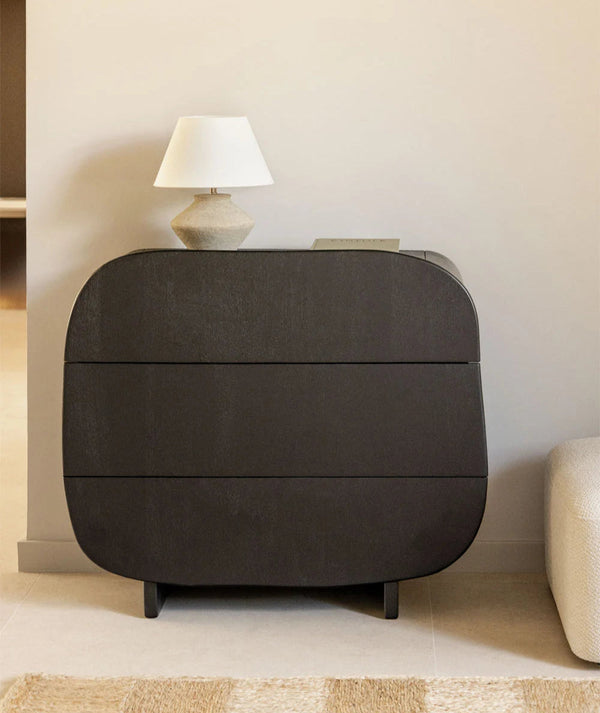 Treasure Solid Mango wood Chest of Drawer in Black Finish