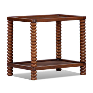 Cassandra Solid acacia wood bedside table in Provincial Teak Finish