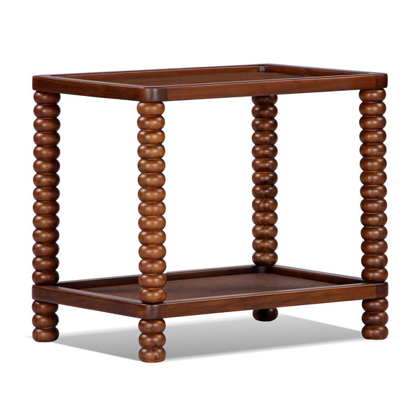 Cassandra Solid acacia wood bedside table in Provincial Teak Finish