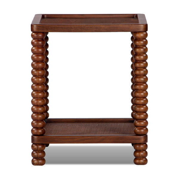 Cassandra Solid acacia wood bedside table in Provincial Teak Finish