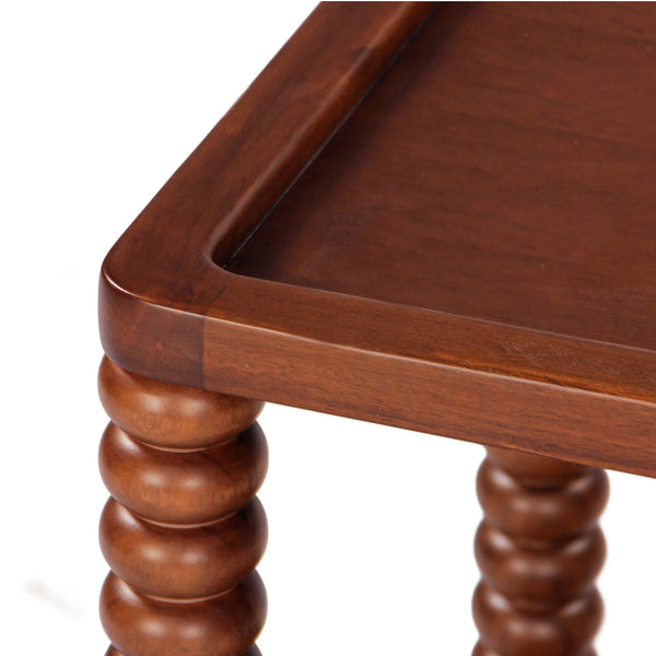 Cassandra Solid acacia wood bedside table in Provincial Teak Finish