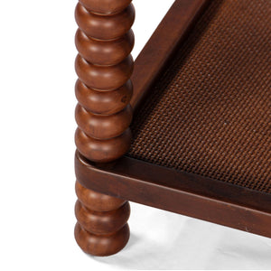 Cassandra Solid acacia wood bedside table in Provincial Teak Finish