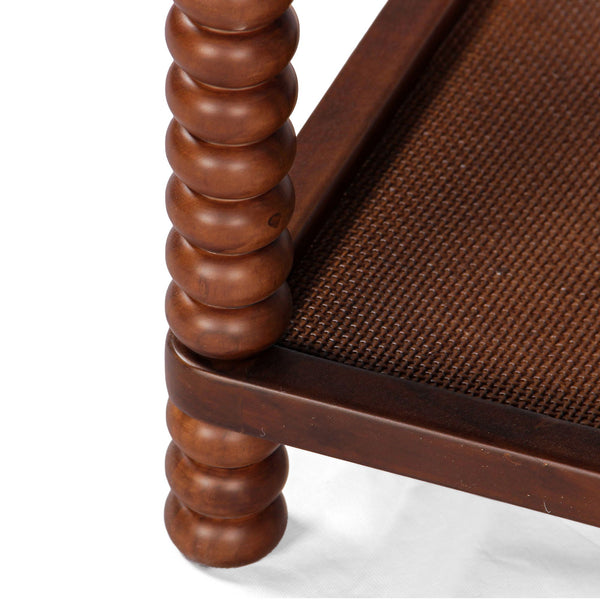 Cassandra Solid acacia wood bedside table in Provincial Teak Finish