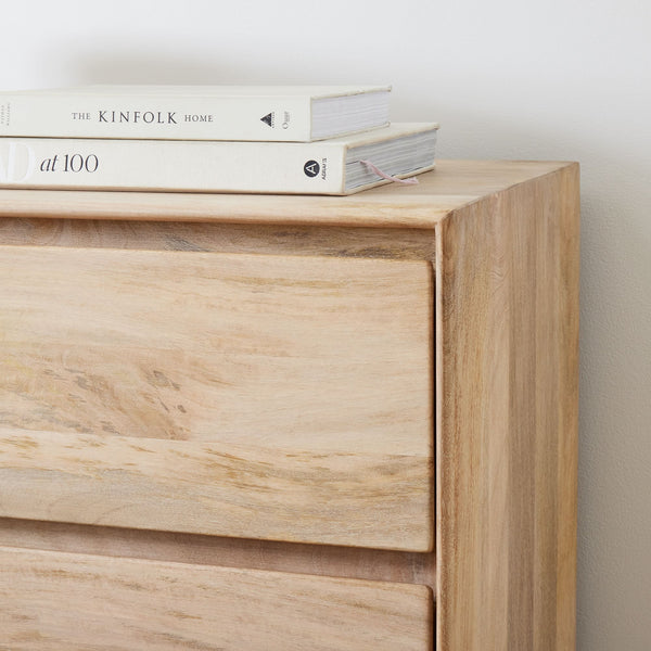Reggie Solid Mango wood Chest of Drawer in White Wash Finish