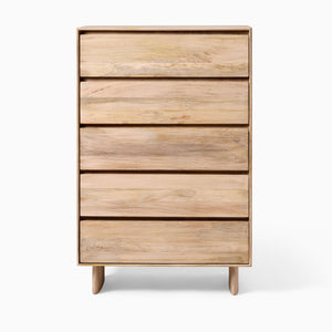 Reggie Solid Mango wood Chest of Drawer in White Wash Finish