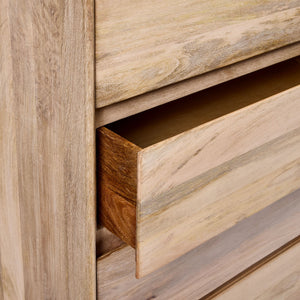 Reggie Solid Mango wood Chest of Drawer in White Wash Finish