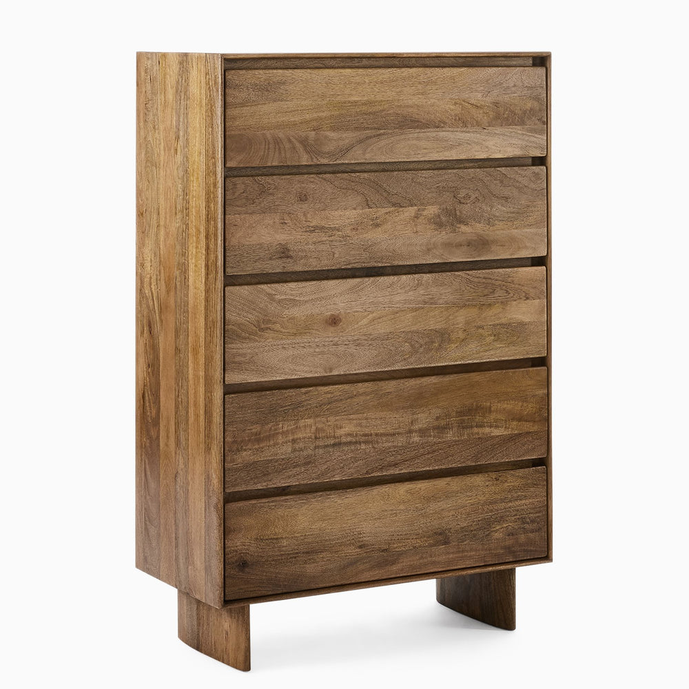 Reggie Solid Mango wood Chest of Drawer in Provincial Teak Finish