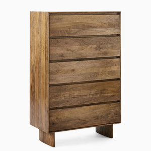 Reggie Solid Mango wood Chest of Drawer in Provincial Teak Finish