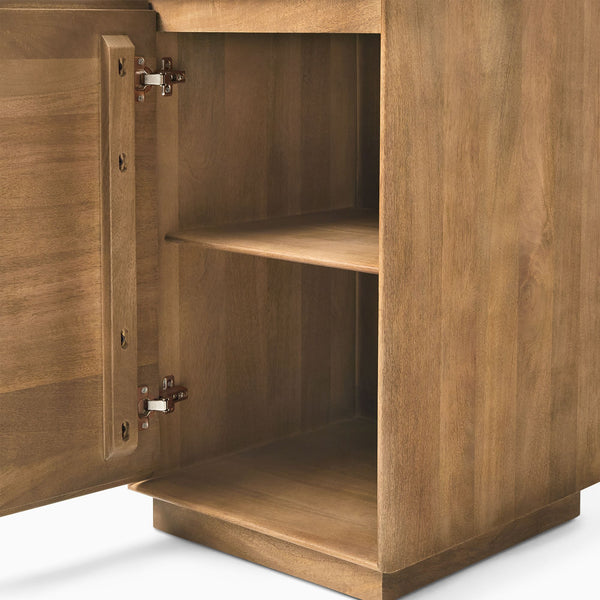 Reggie Solid Mango Wood Cabinet with One Door in Provincial teak Finish