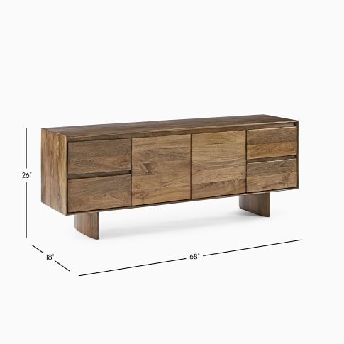 Reggie Solid Mango Wood 2 Door 2 Drawer
