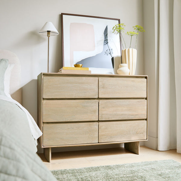 Reggie Solid Mango wood Chest of Drawer in White Finish