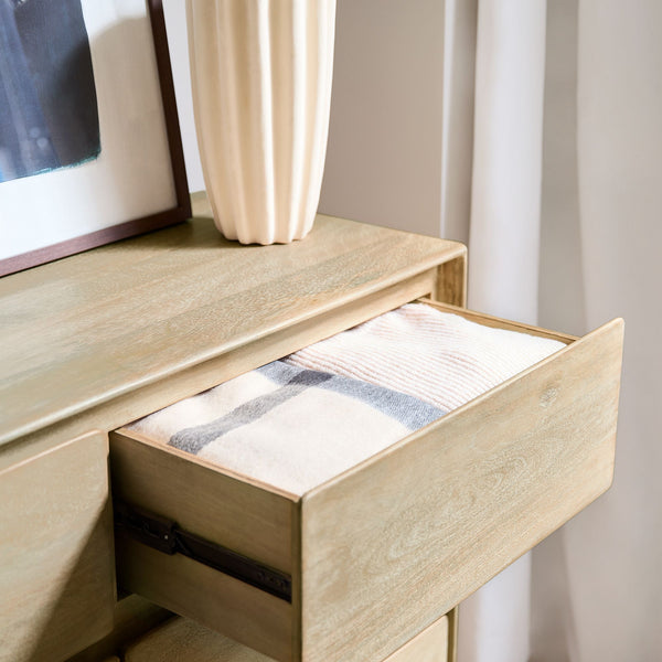 Reggie Solid Mango wood Chest of Drawer in White Finish