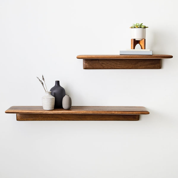Reggie Solid Mango Wood Wall Shelf Set of 2