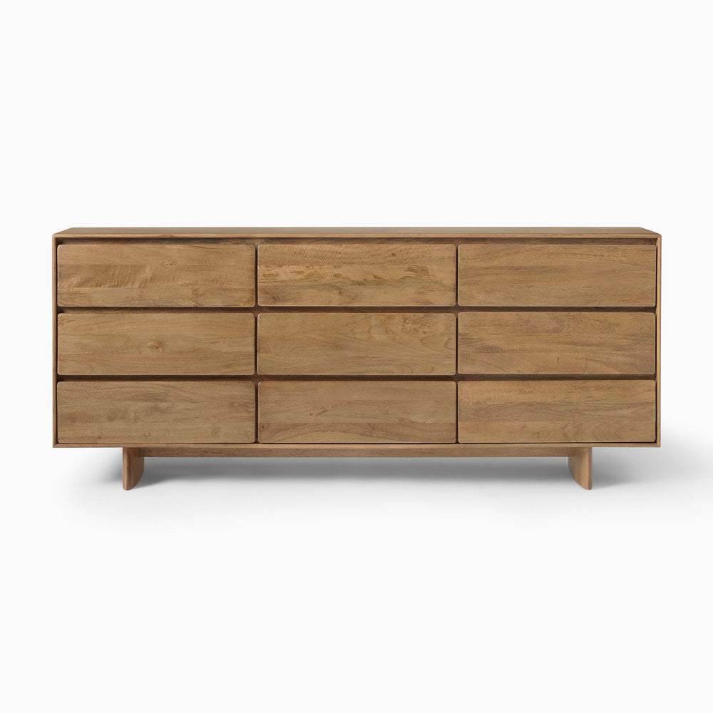 Reggie Solid Mango wood Chest of Drawer with 9 drawer in Provincial Teak Finish