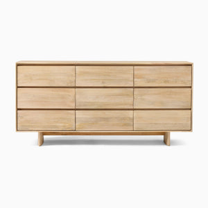 Reggie Solid Mango wood Chest of Drawer with 9 drawer in White Finish