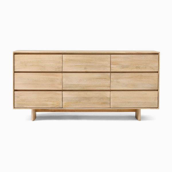 Reggie Solid Mango wood Chest of Drawer with 9 drawer in White Finish