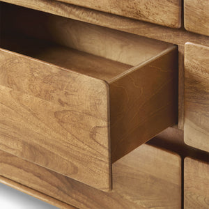 Reggie Solid Mango wood Chest of Drawer with 9 drawer in Provincial Teak Finish