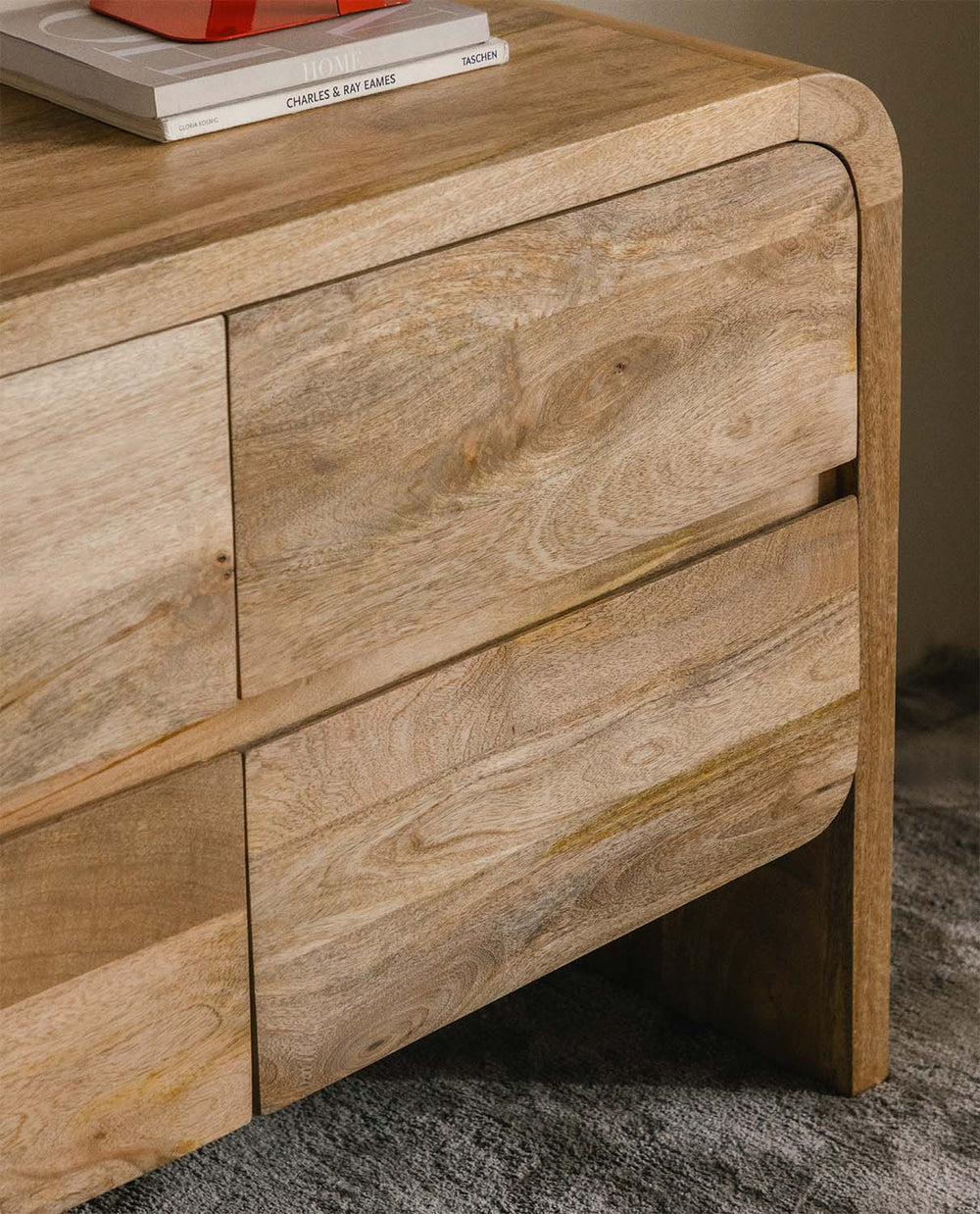 Stigen Solid Mangowood Sideboard with 6 Drawers in Natural Finish