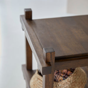 Diner Solid mango wood bedside table in Provincial Teak Finish