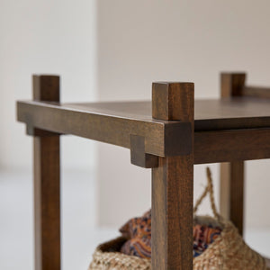 Diner Solid mango wood bedside table in Provincial Teak Finish