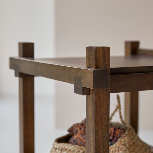 Diner Solid mango wood bedside table in Provincial Teak Finish
