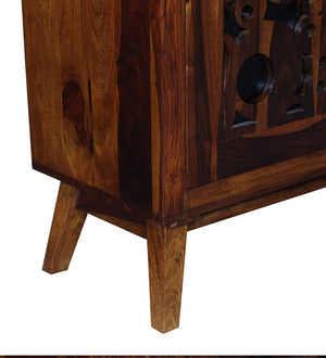 Aura Sheesham Wood Cabinet in Provincial Teak Finish