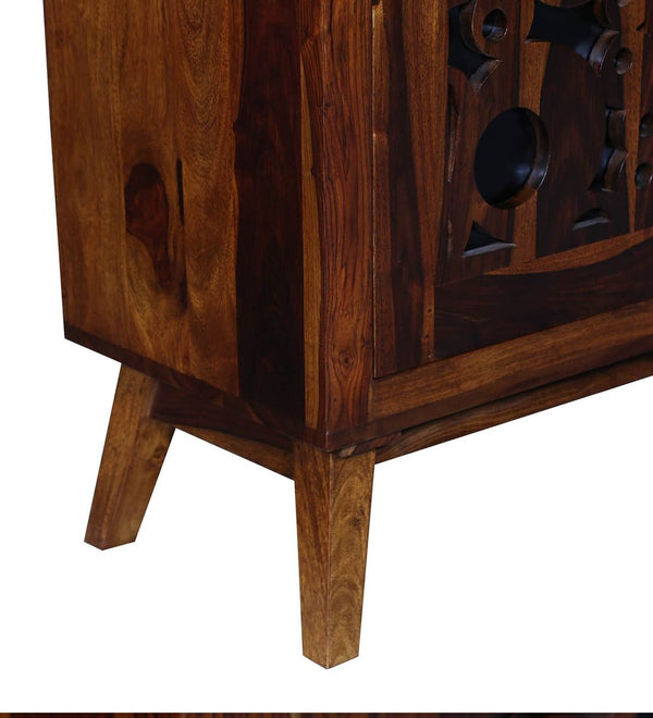 Aura Sheesham Wood Cabinet in Provincial Teak Finish